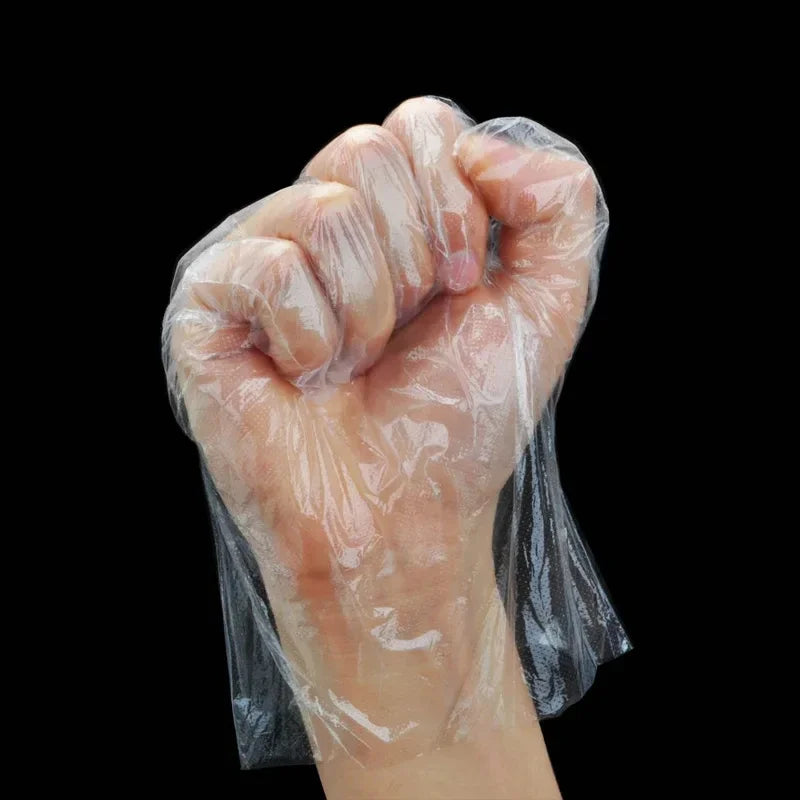 Clear Disposable Gloves – Latex-Free Food Safe PE Gloves