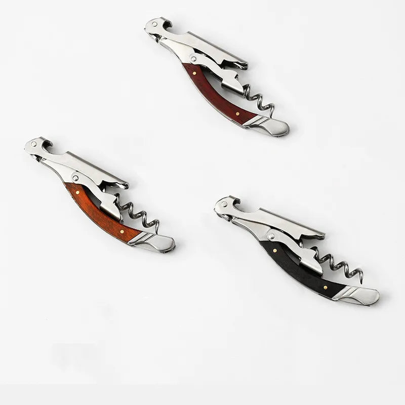 Folding Wine Corkscrew – Wood Handle Stainless Steel Opener