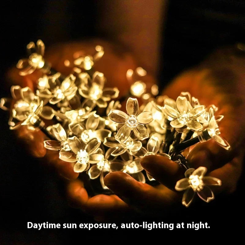 Led Solar Light String Cherry Blossom Bubble Ball Outdoor Waterproof