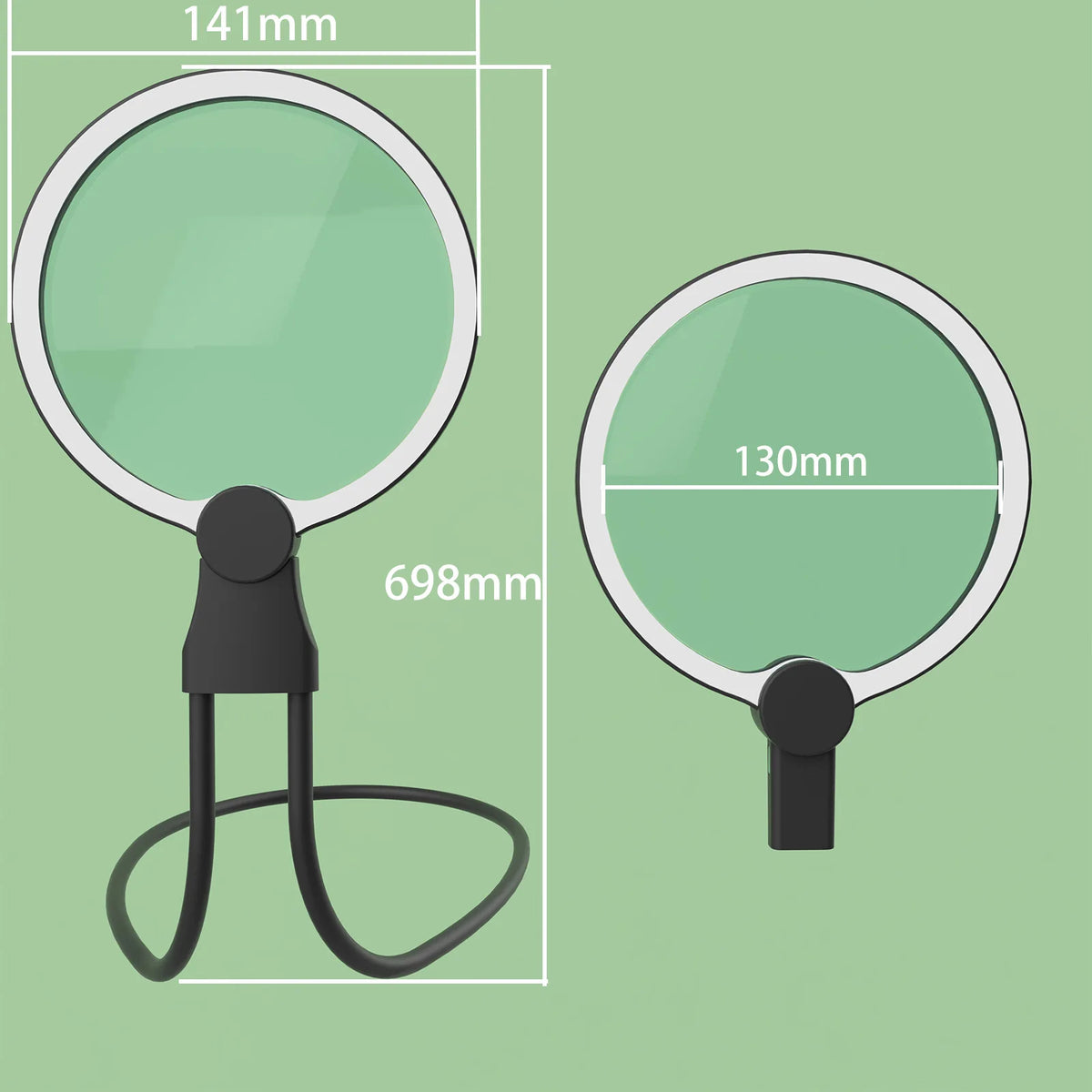 Large Screen Acrylic Magnifying Glass – Hands-Free Desktop & Neck