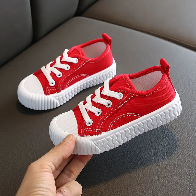 Lorilury Kids Canvas Sneakers – Unisex Lace-Up Casual Shoes