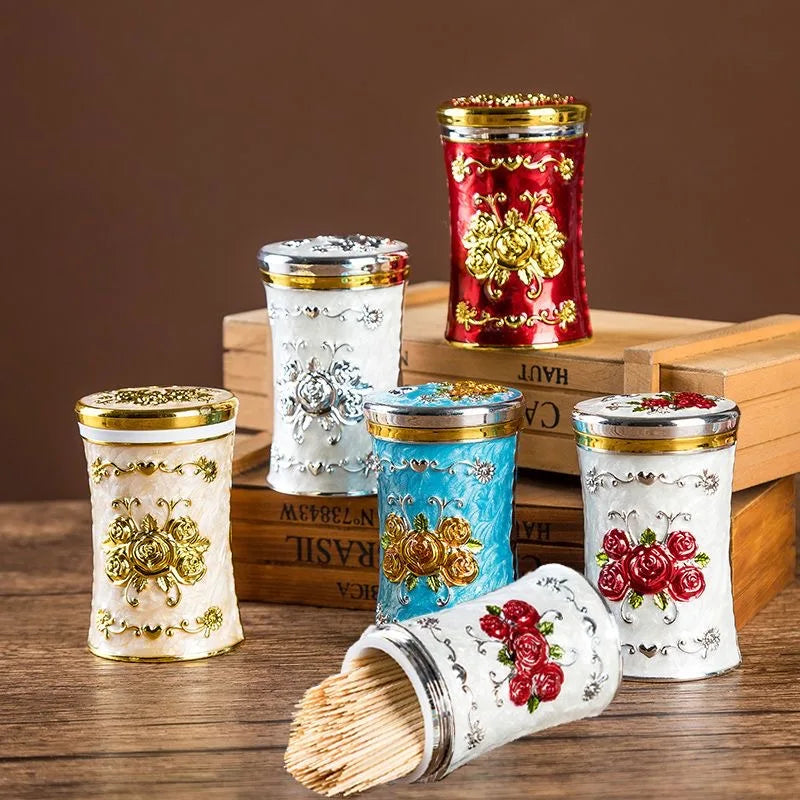 End Rose Portable Toothpick Bucket Restaurant Hotel KTV Living Room