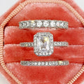 Huitan 3-Piece Cubic Zirconia Bridal Ring Set for Women