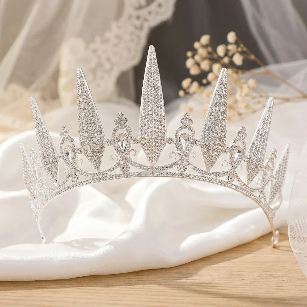 Bridal Rhinestone Crown Headband | Crystal Wedding Tiara
