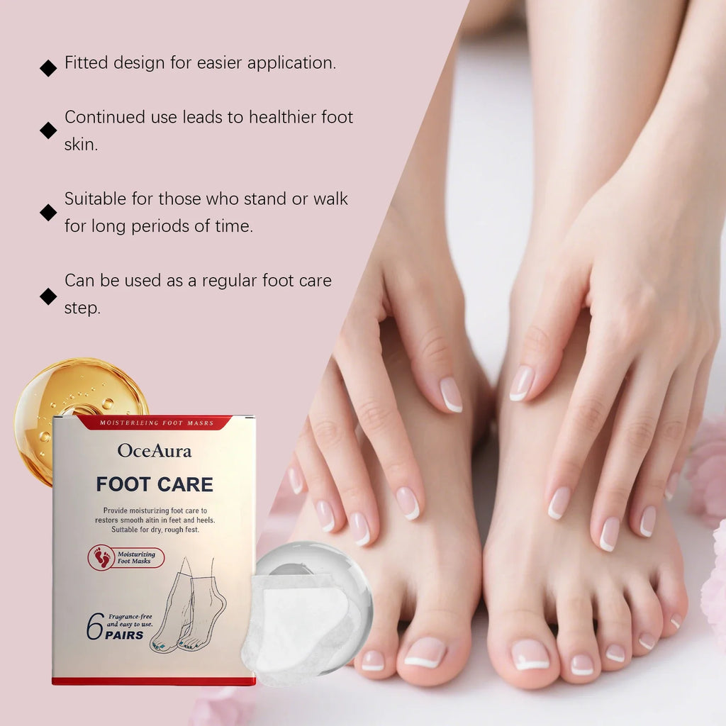 OceAura Shea Butter Hydrating Foot Mask Booties – 6 Pairs