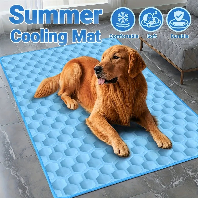Pet Cooling Mat for Cats & Dogs – Breathable Lightweight Pad
