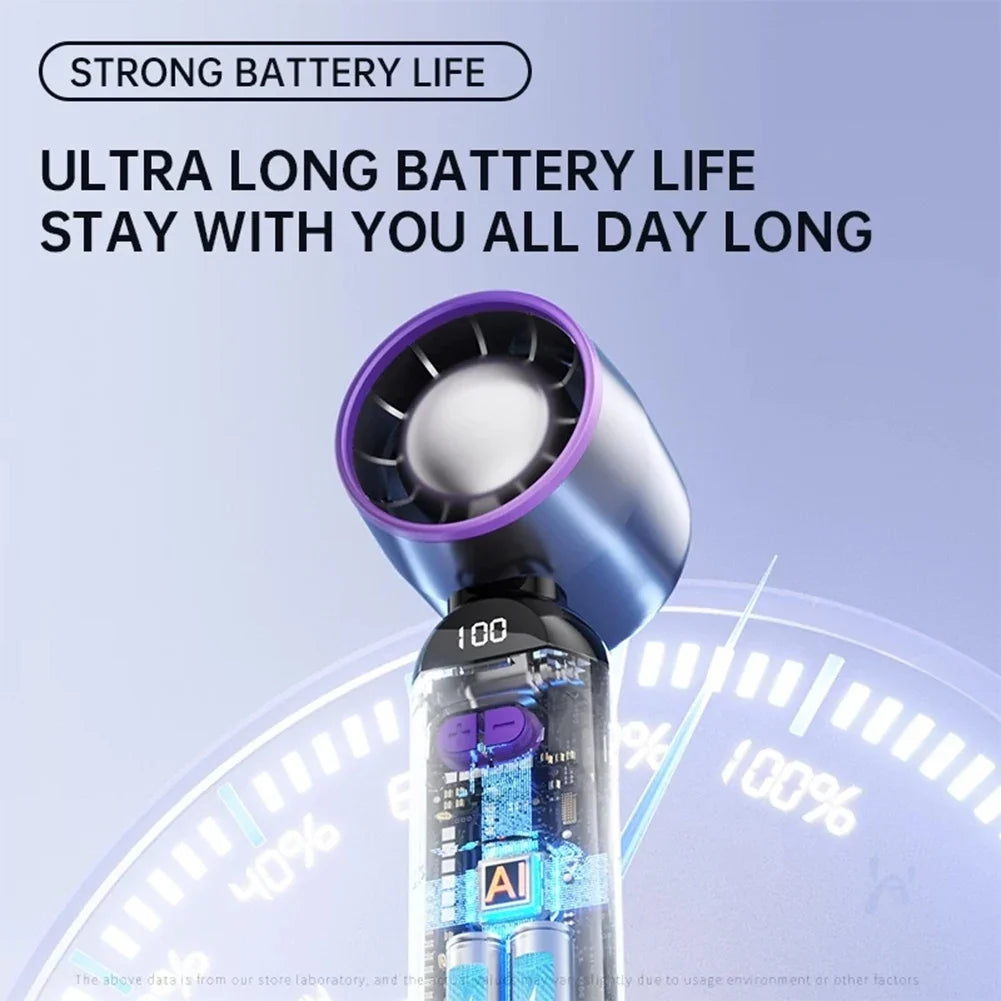 Mini Handheld Air Cooling Speed Turbo Fan Foldable USB Rechargeable