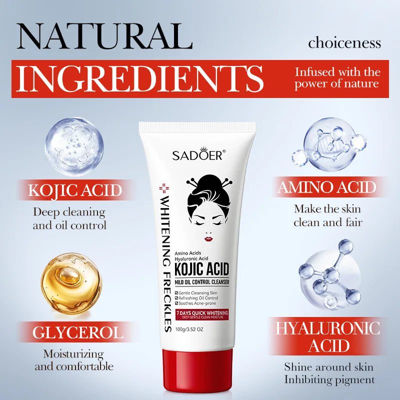 SADOER Kojic Acid Facial Cleanser – Oil Control & Brightening
