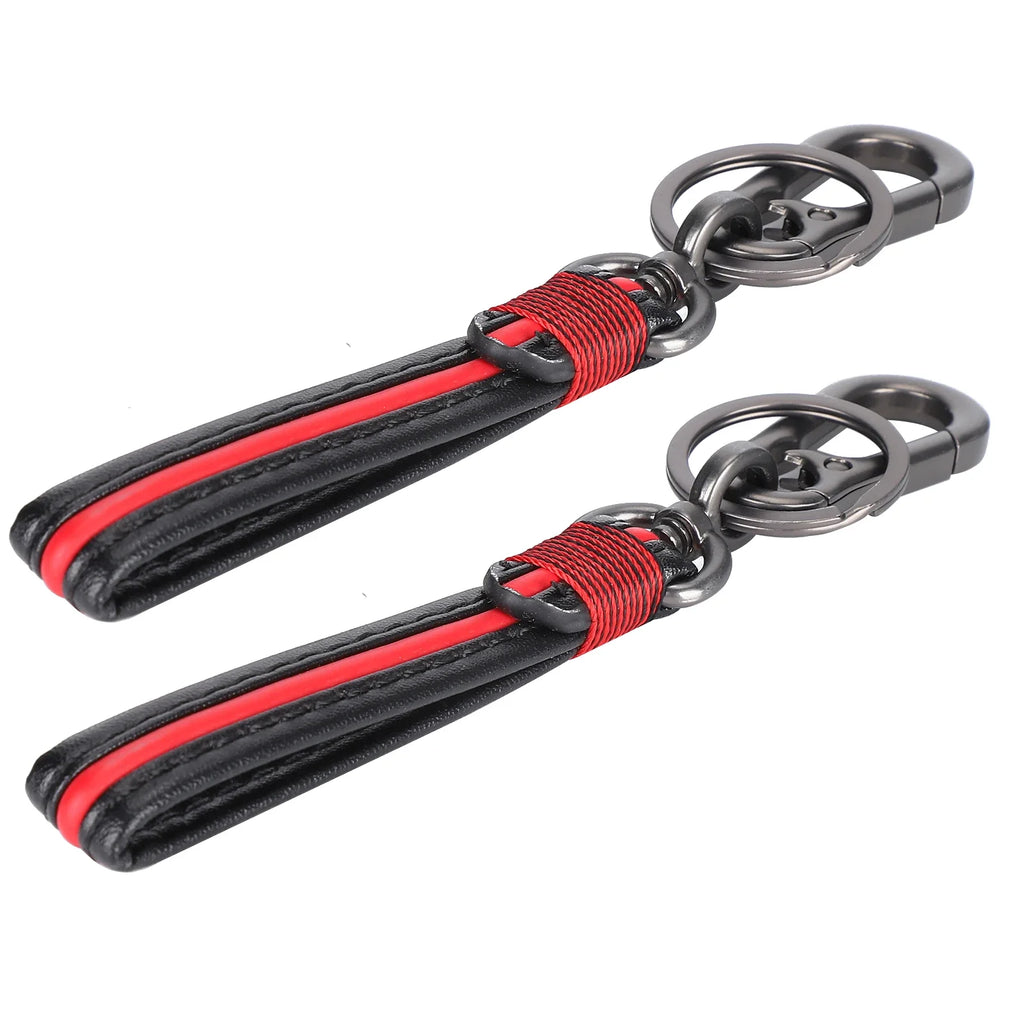 Key Chain Pendant Hand Made Faux Leather Braided High-strength Alloy