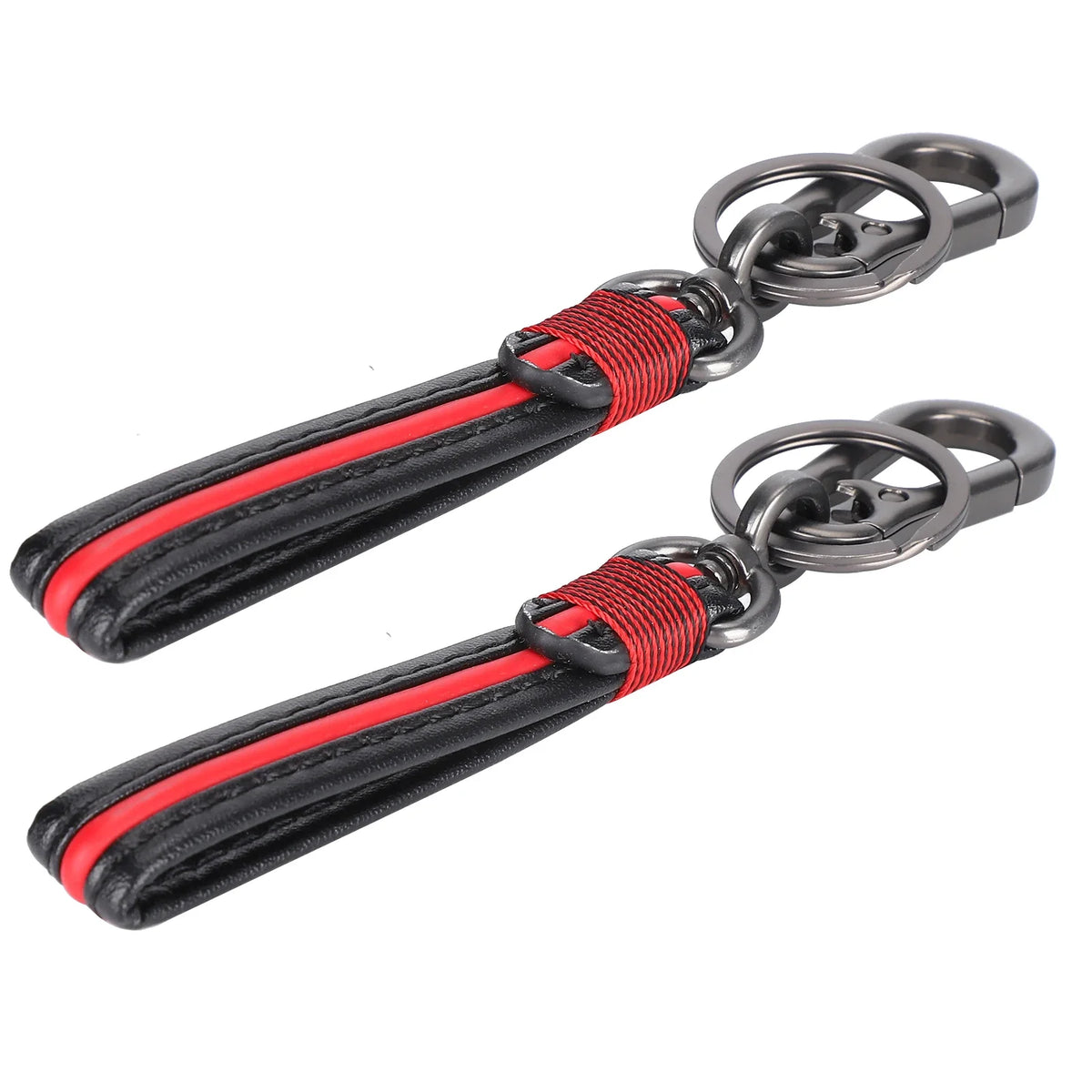 Key Chain Pendant Hand Made Faux Leather Braided High-strength Alloy