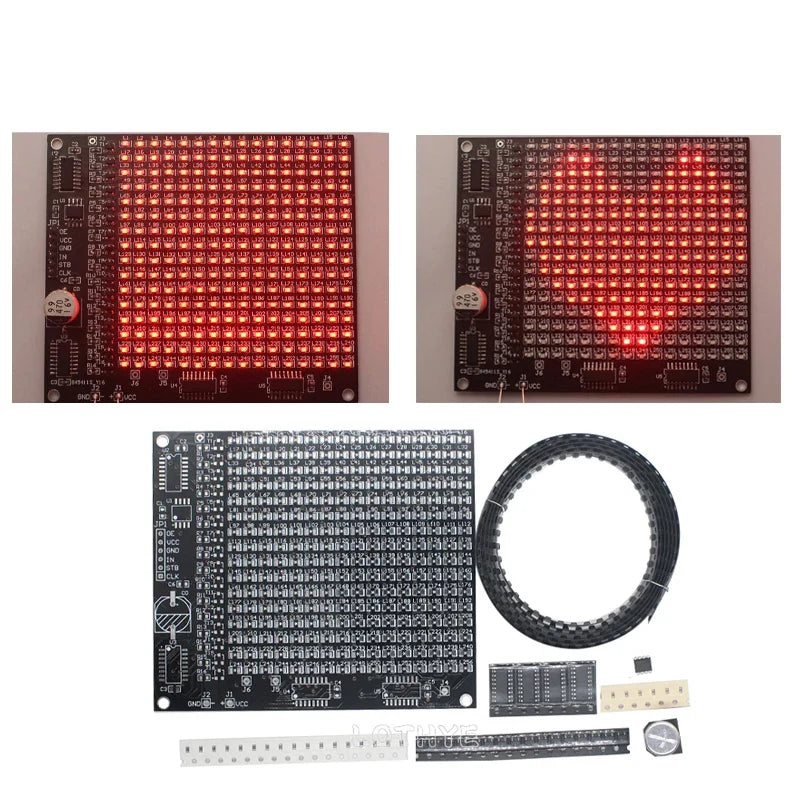 256 LED Dot Matrix DIY Soldering Kit – SMD Welding Training