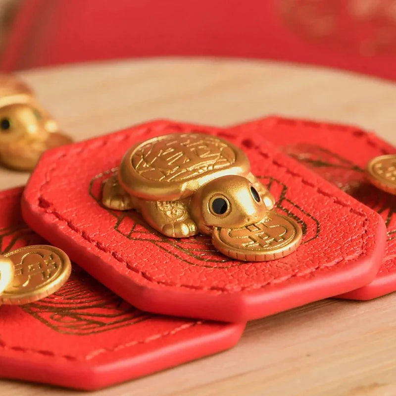 Mini Gold Turtle Amulet Ornament – Wealth & Good Luck Charm