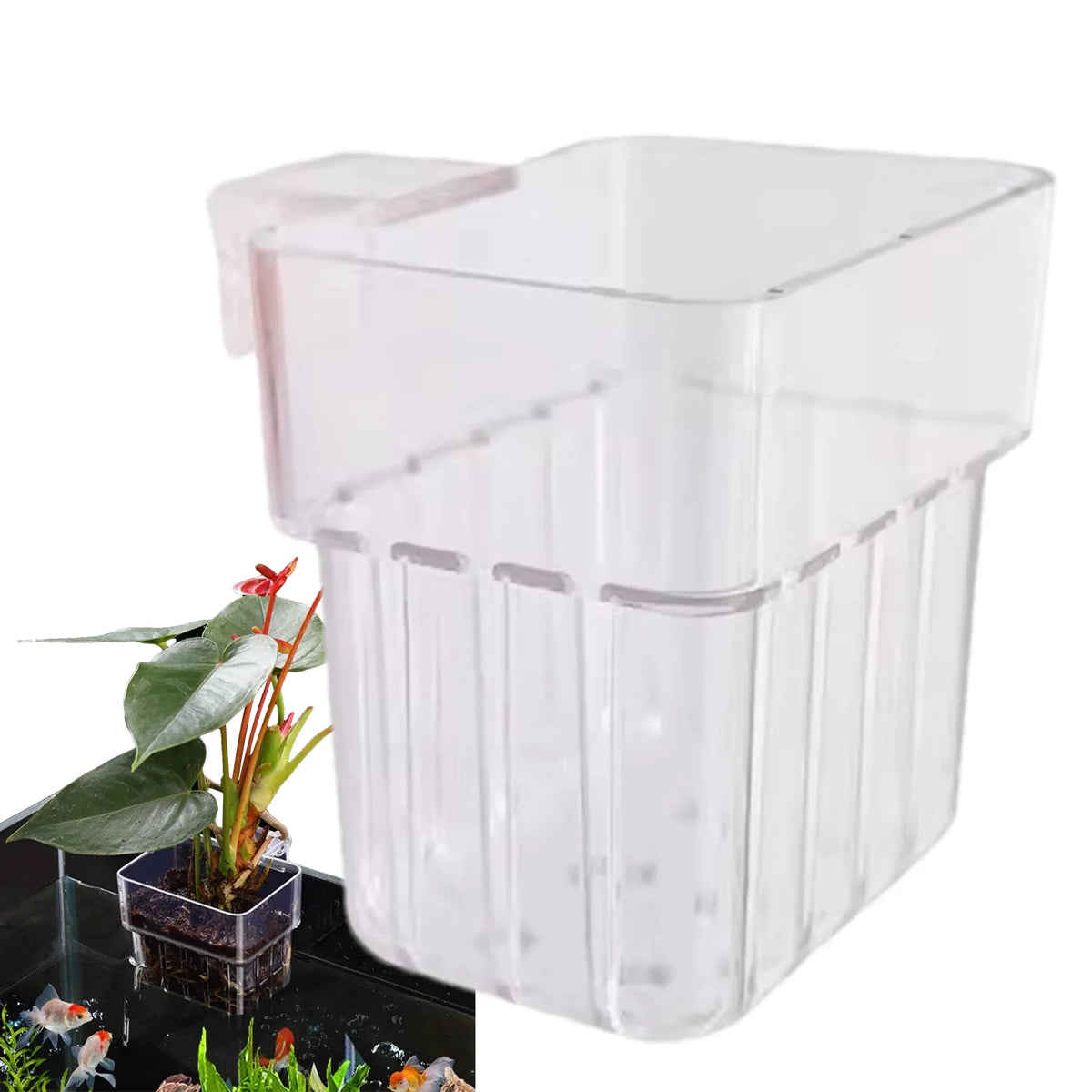 Aquarium Plant Holder Transparent Decorations Plants Pot Aquatic Cup