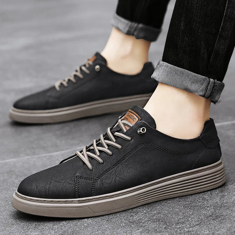 Men's Genuine Leather Lace-Up Oxford Shoes | Sizes 36–47
