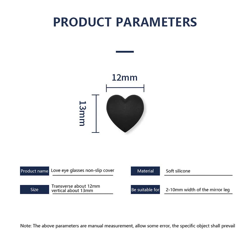 Heart Silicone Anti-Slip Ear Hooks for Glasses – 2 Pairs