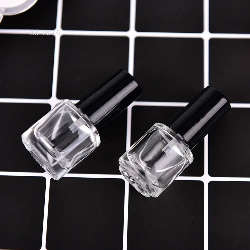 5ml Clear Glass Nail Polish Bottle with Lid & Brush