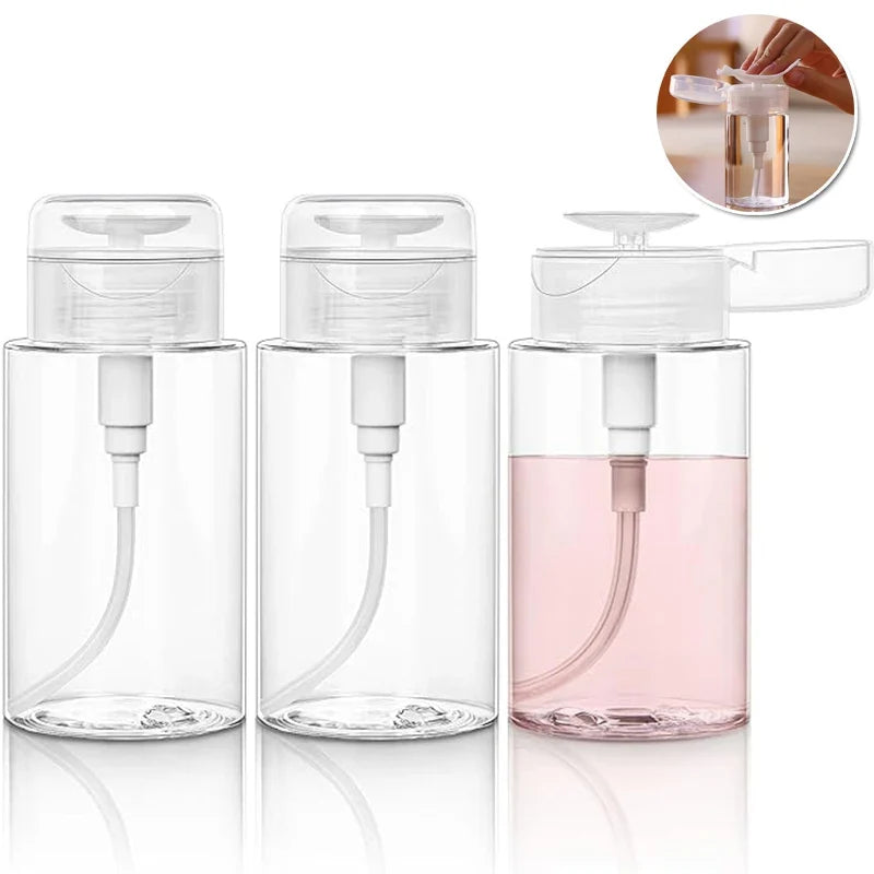 Empty Push Pump Dispenser Bottles – Toner, Nail Polish Remover