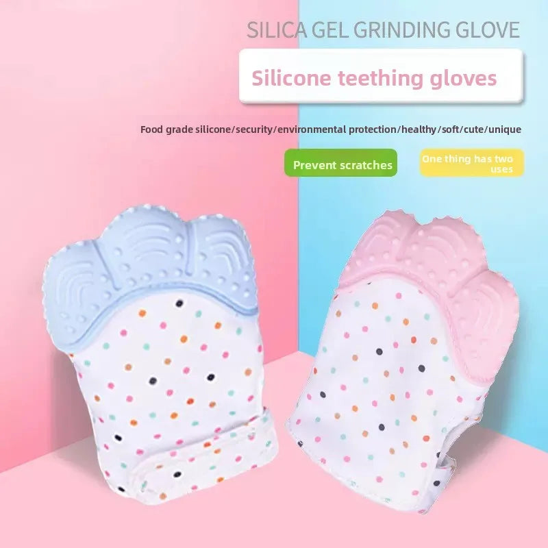 Soft Silicone Baby Tooth Glue Gloves Chewing Toy Newborns Anti Biting