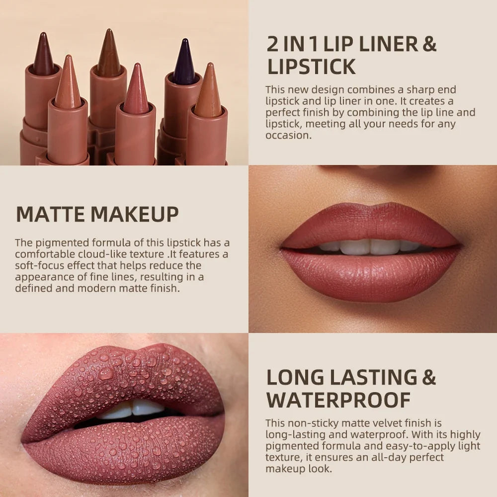 3D Lip Gloss & Lip Liner Set – Hydrating Long-Lasting Formula