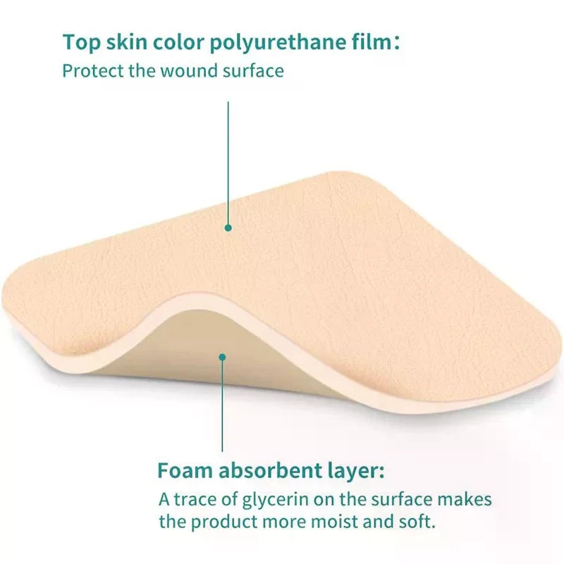 Borderless Foam Dressing Waterproof Absorbency Square Shaped Wound