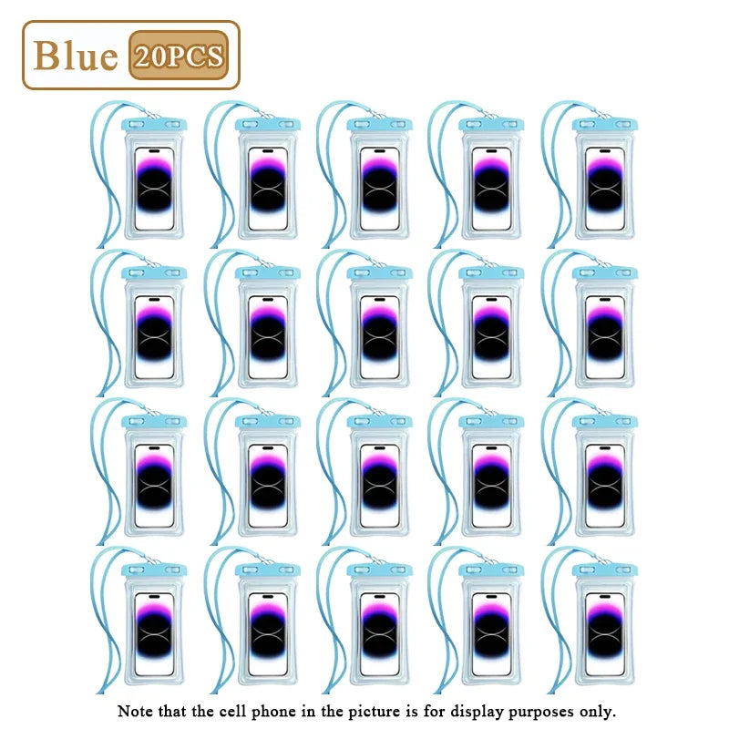 Waterproof Phone Pouch – Air Cushion Float & Touch Screen | 1–20 Pack