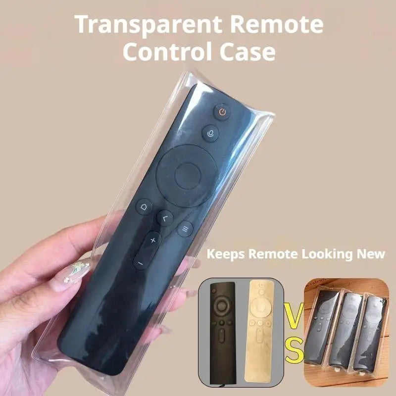5 Remote Control Protective Cases Transparent PU Storage Bag