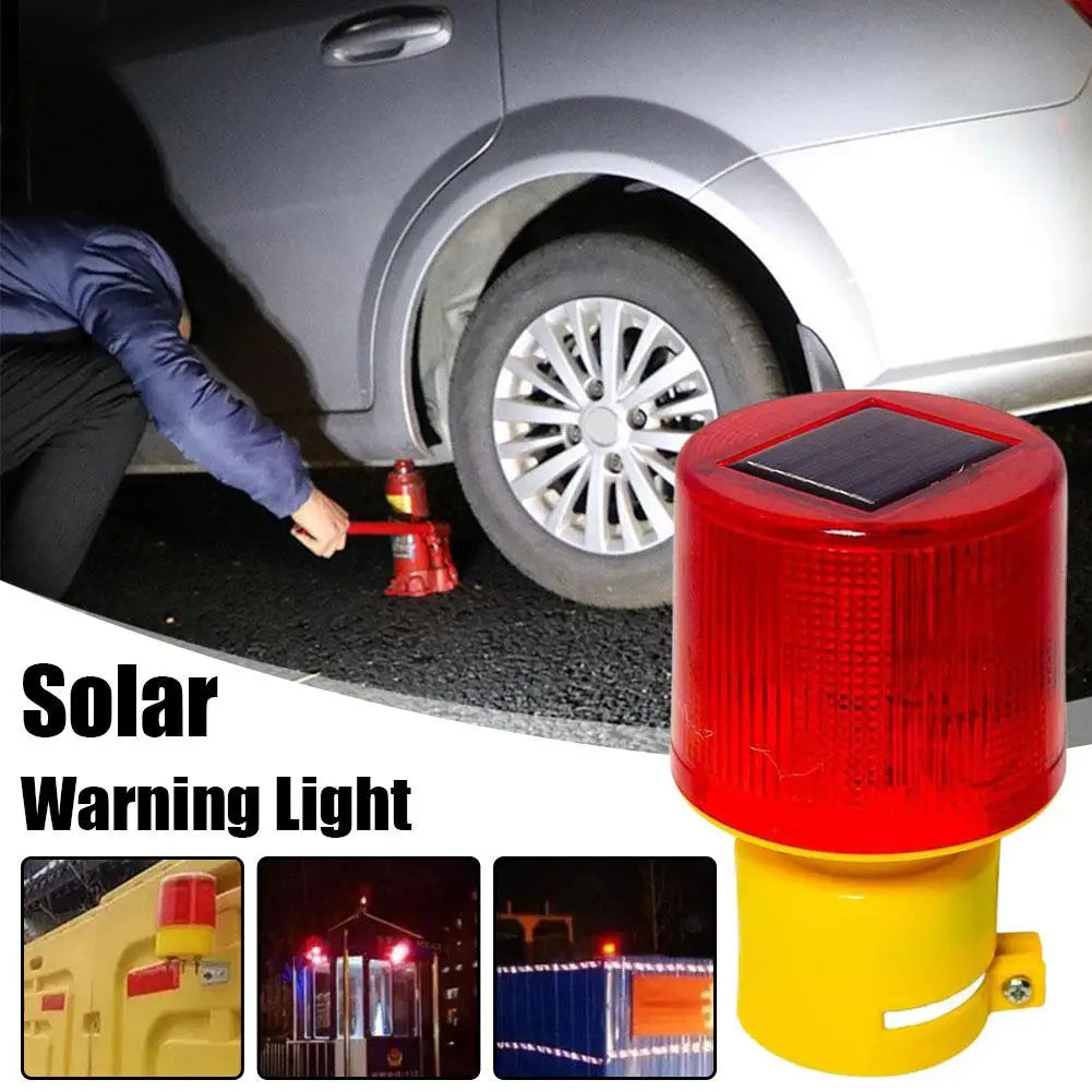 Solar LED Warning Light – Flashing Safety Beacon, 500m Visible