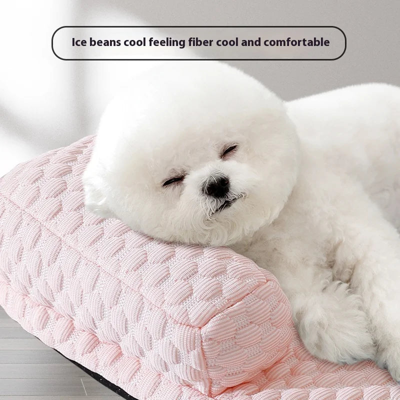 Spring Summer Dog Cool Cushion Sofa Bed Cat Pet Ice Silk Teddy Small