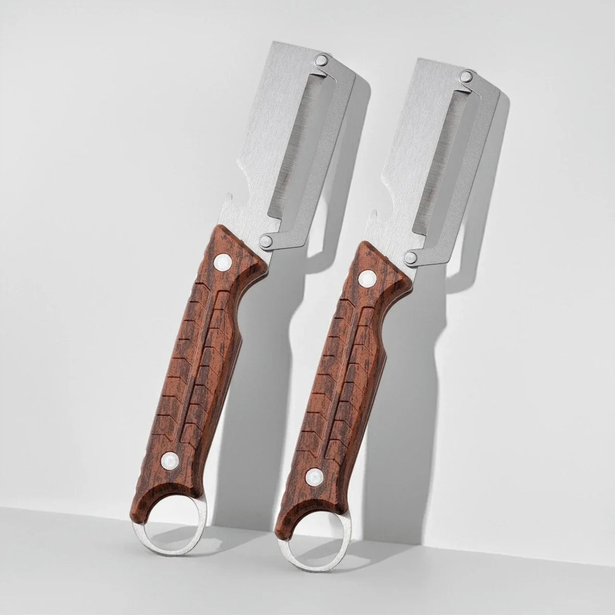3-in-1 Vegetable Peeler – Stainless Steel with Wooden Handle