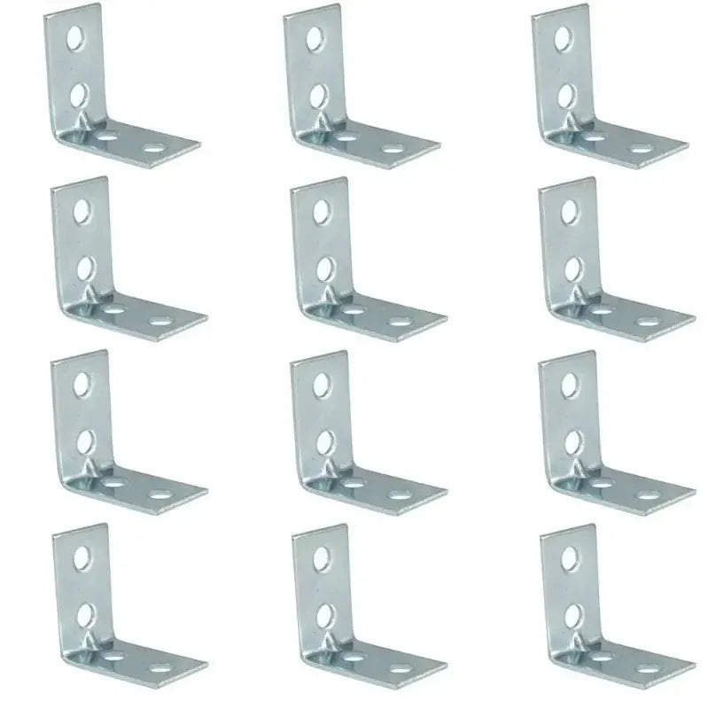 12-Pack L-Shaped Metal Corner Brackets – Right Angle Shelf Braces