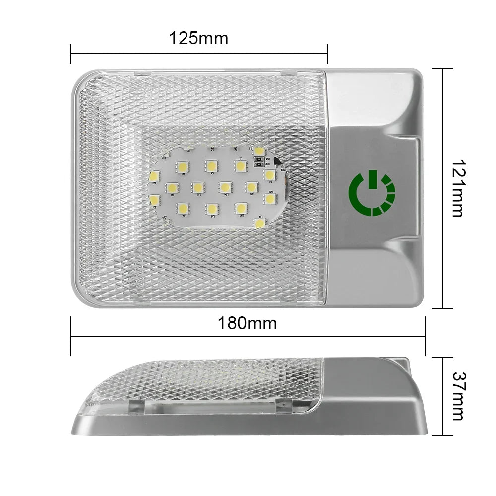 12V LED Dome Light for RV & Camper | Touch Dimmer Ceiling Lamp