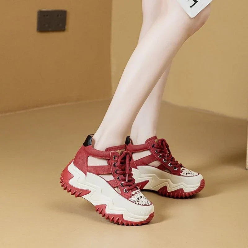Women's Mesh Wedge Sandals – Roman Lace-Up Hollow Casual Shoes