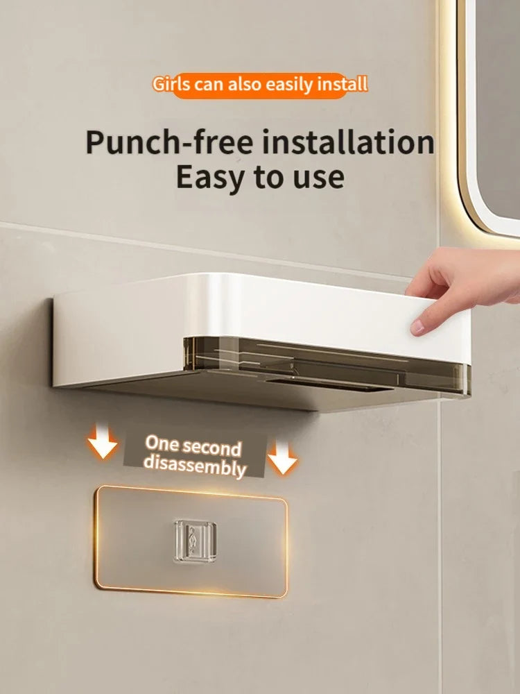 No-Drill Aluminum Alloy Wall Soap Dish with Drainage | YUNJIEYA