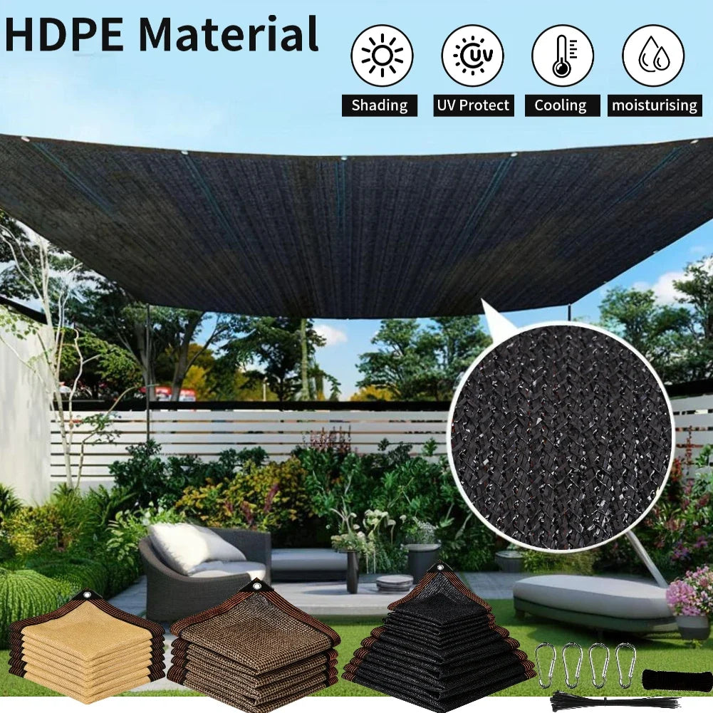 Outdoor Sun Shade Net with Grommets | UV Mesh Tarp Cover
