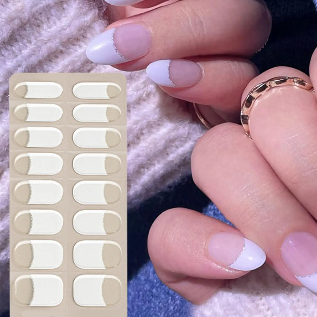 Semi Cured Gel Nail Strips – French Gel Sticker Manicure
