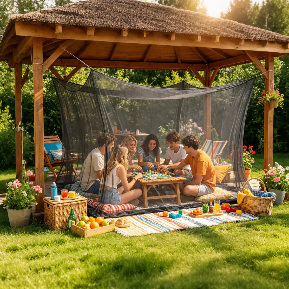 Extra Large Outdoor Mosquito Net Screen House | 10x10 ft Canopy