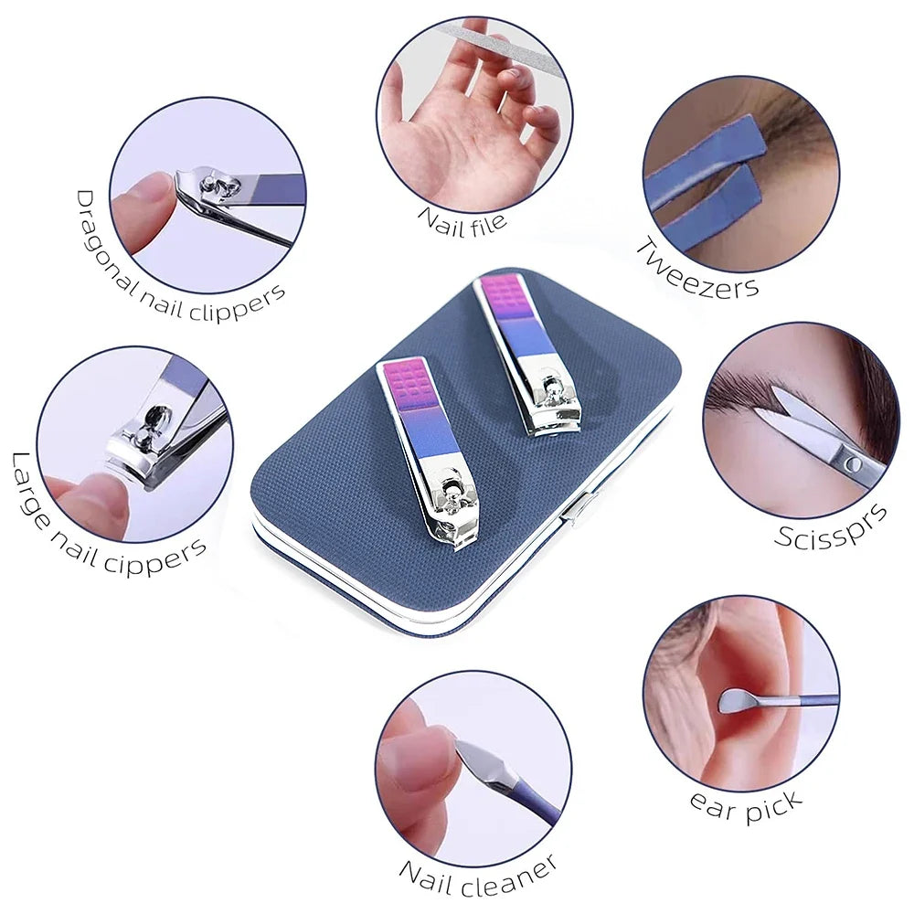 Nail Clipper Toenail Clippers Stainless Steel Fingernail PU Leather
