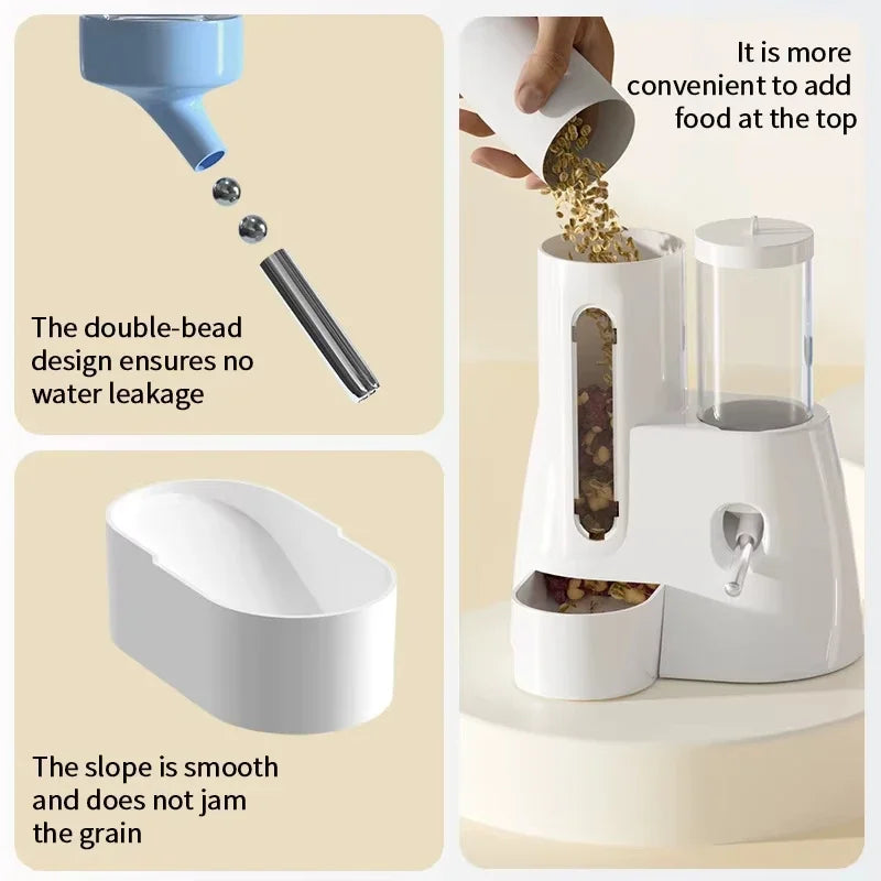 Hamster Water Feeder & Food Container for Small Animals