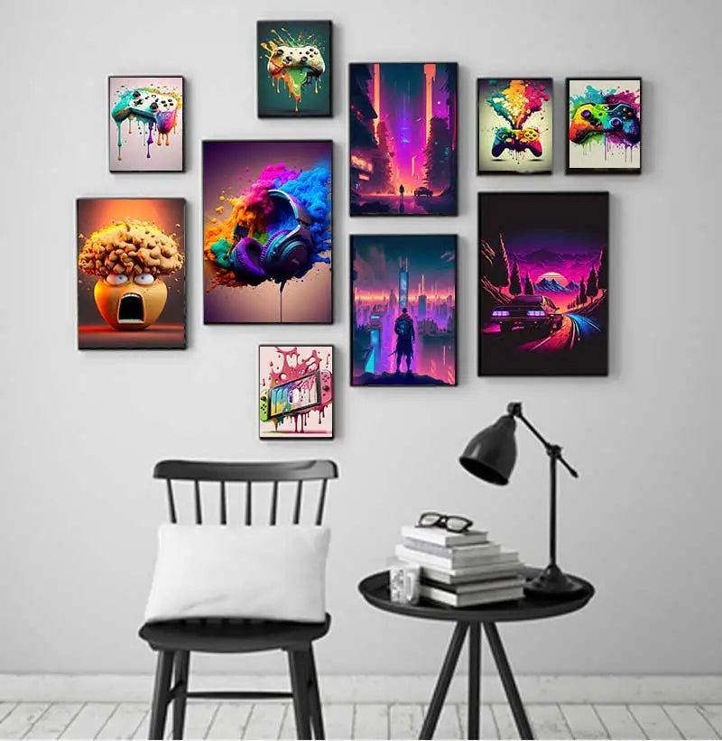 Gaming Controller Canvas Wall Art Poster | Nordic Room Decor