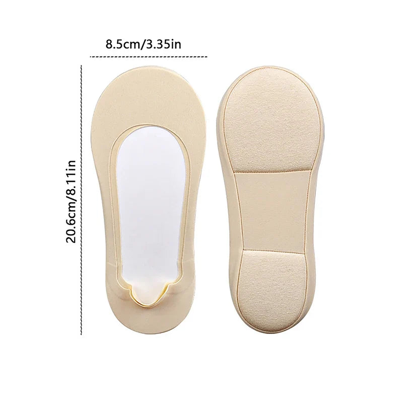 3D Arch Massage Invisible Socks – Women's No-Slip Slipper Sock
