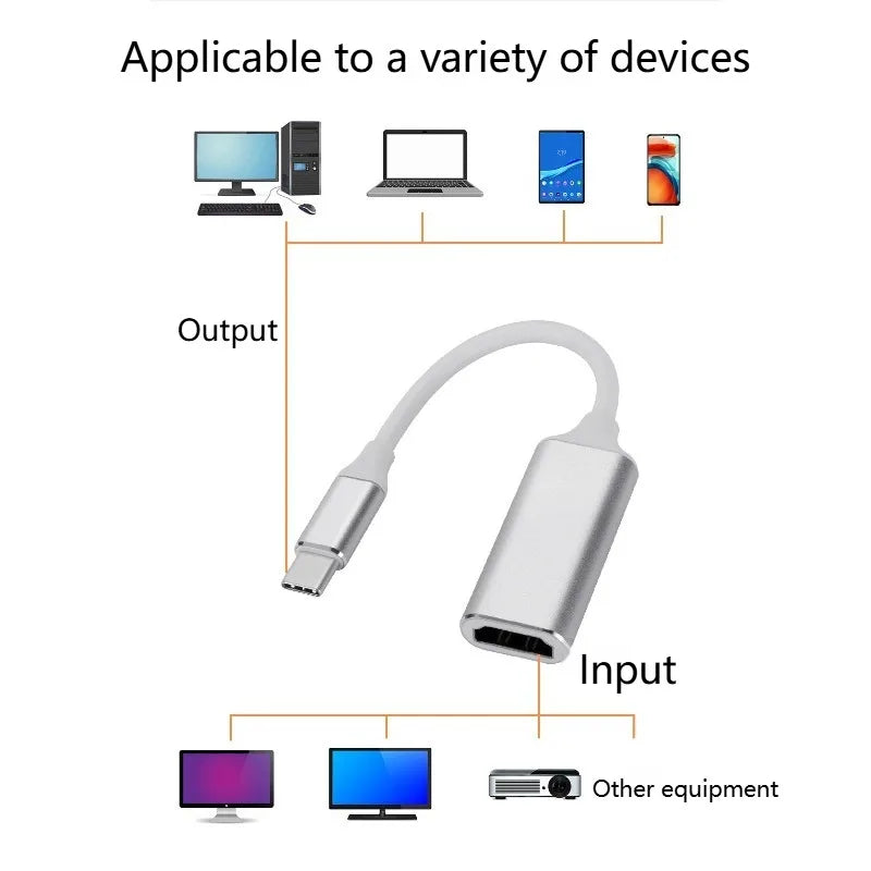 USB-C to HDMI Adapter Cable 4K | PC, Laptop & Tablet