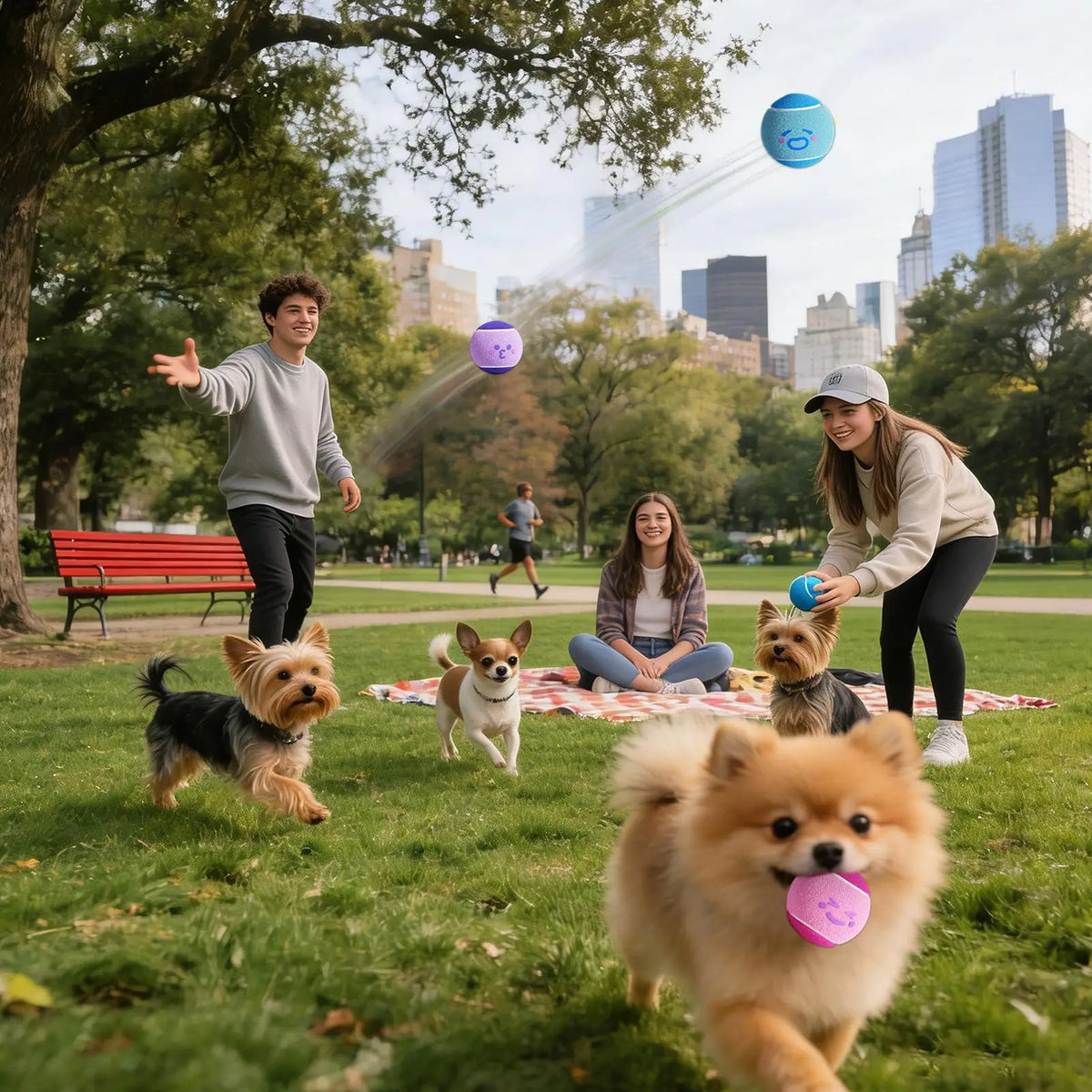 Dog Tennis Balls 6-Pack – Squeaky Fetch Toys for Puppies