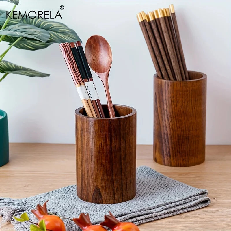 KEMORELA Wooden Chopstick & Utensil Holder Organizer