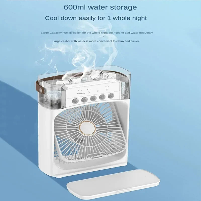 USB Rechargeable Portable Cooling Fan with LED Light | ROFAELEC