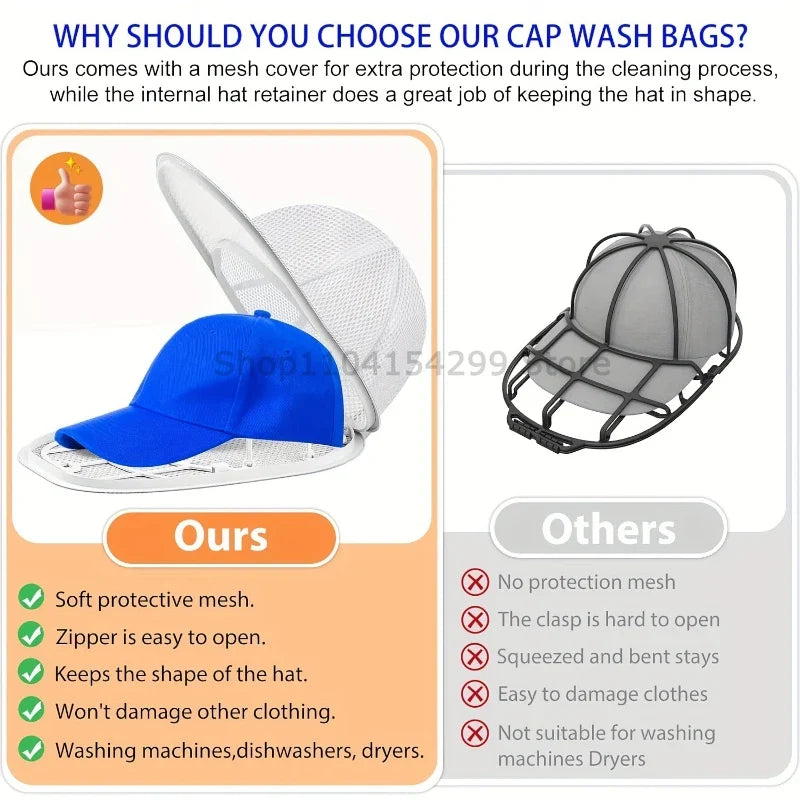 Baseball Cap Washer Rack – Machine Wash & Shape-Keeper Set