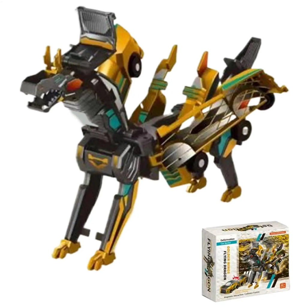 Dinosaur Car Toy Magnetic Dragon Toys Collision Transforming Fun Cars
