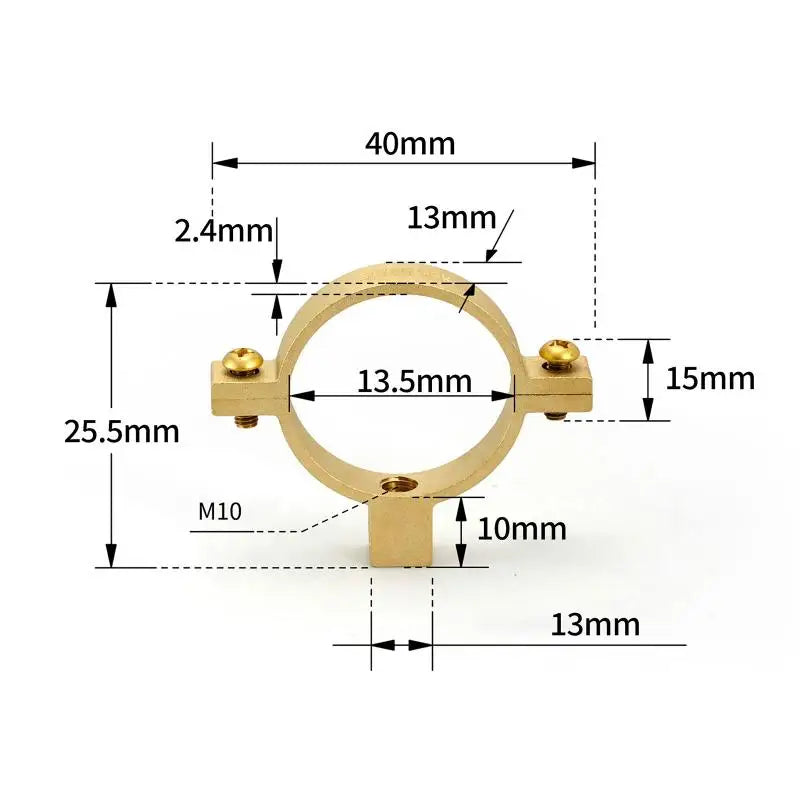 15 22 28 35 Fit OD Tube Brass M10 Pipe Clamp Bracket Support Hanger