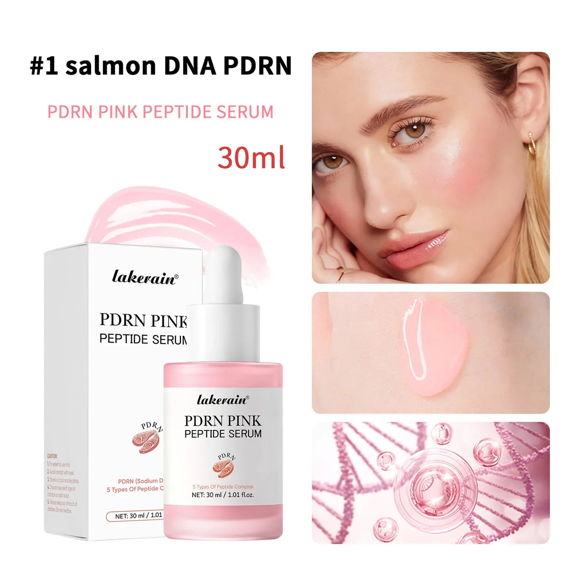 Salmon DNA PDRN Pink Peptide Serum – Glow & Hydration