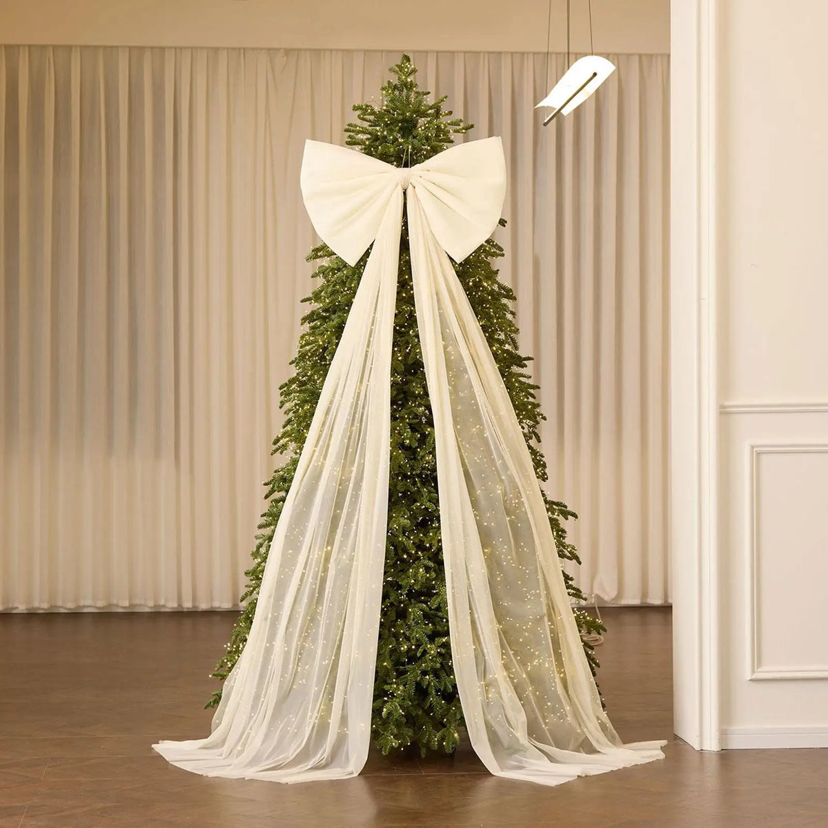 Large Velvet Christmas Tree Bow – 20x71 Inch Oversized Decor