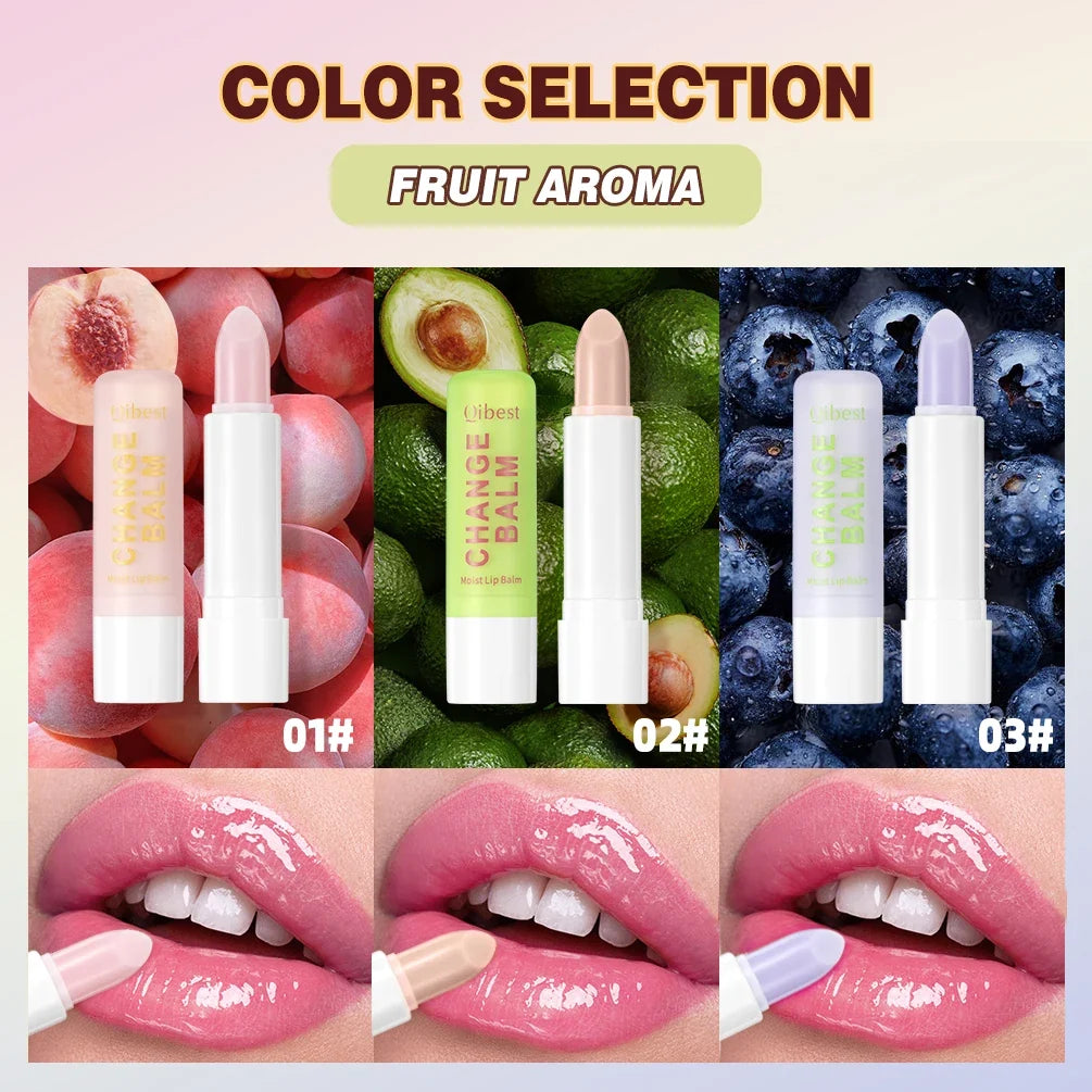 QiBest 3-Piece Color Changing Lip Balm Set | Tinted & Moisturizing